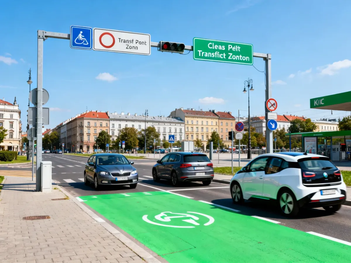 Samochody wjeżdżające do krakowskiej Strefy Czystego Transportu
